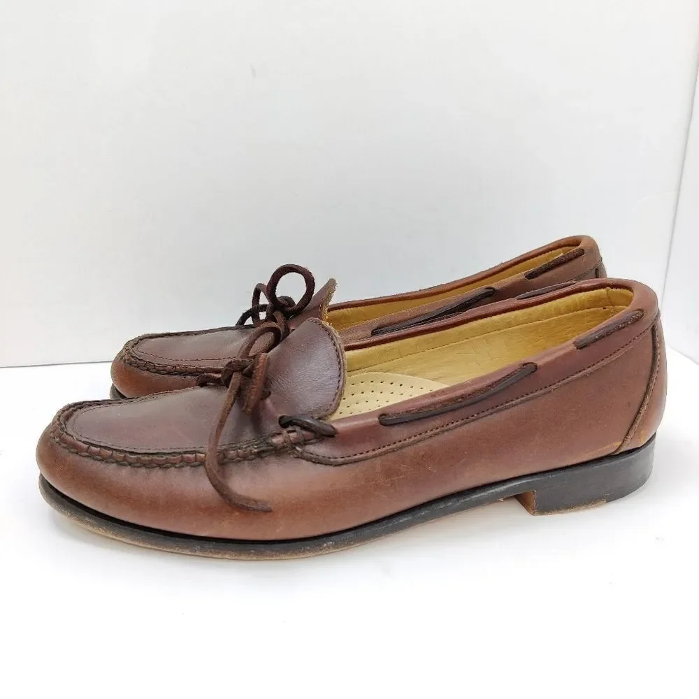 Barrie ltd Booters Mens Slip on Loafers in Brown Leather Sz 8.5 M Mocc Toe